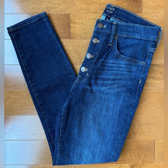 J.Crew High-Rise Skinny Button-Fly Jeans – Dark Wash, Size 27 - Picture 3 of 7